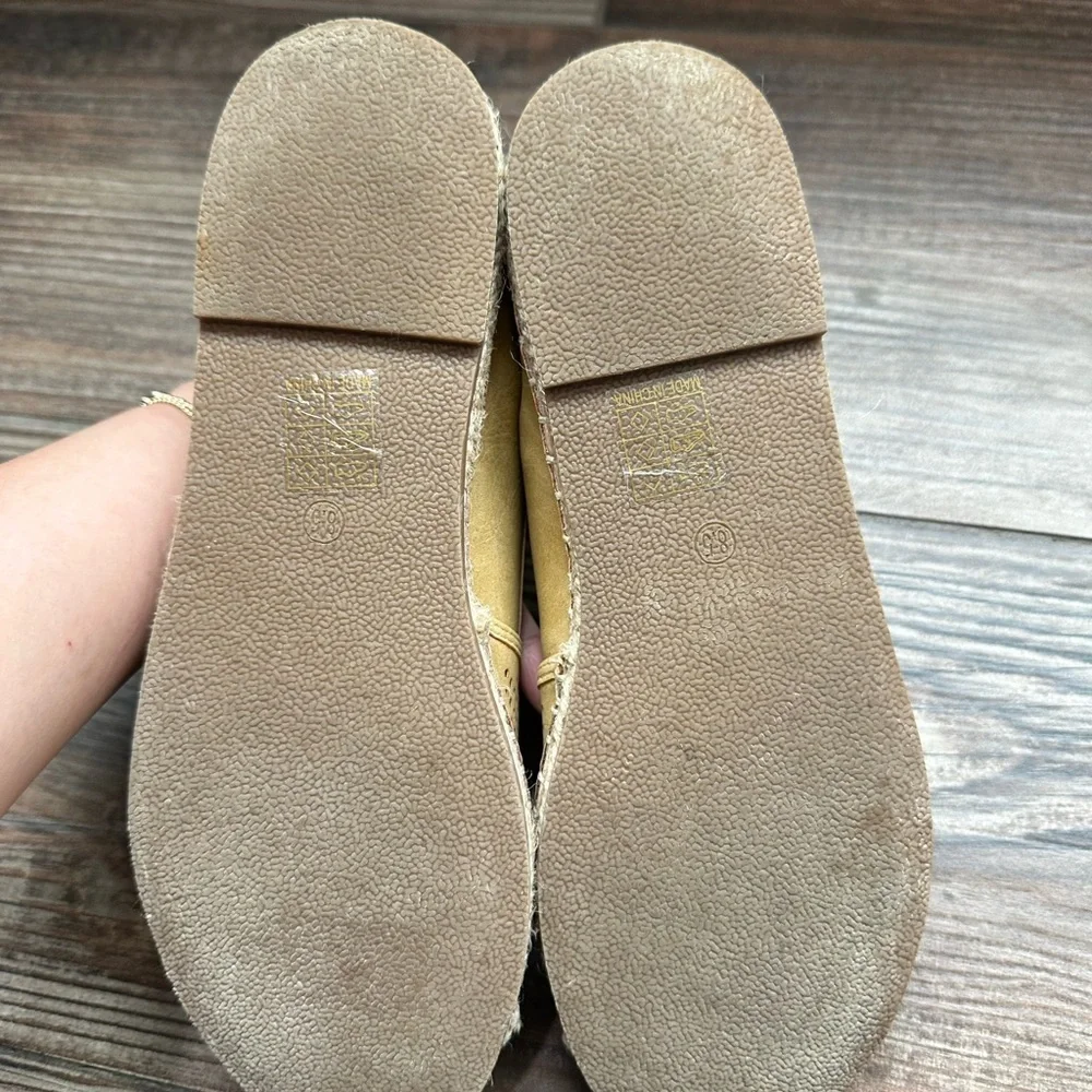 Journee Collection Women Yellow-Tan Perforated Espadrille Slip-Ons